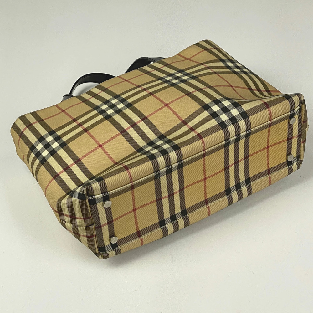 Burberry Check Black Handbag Beige Nova